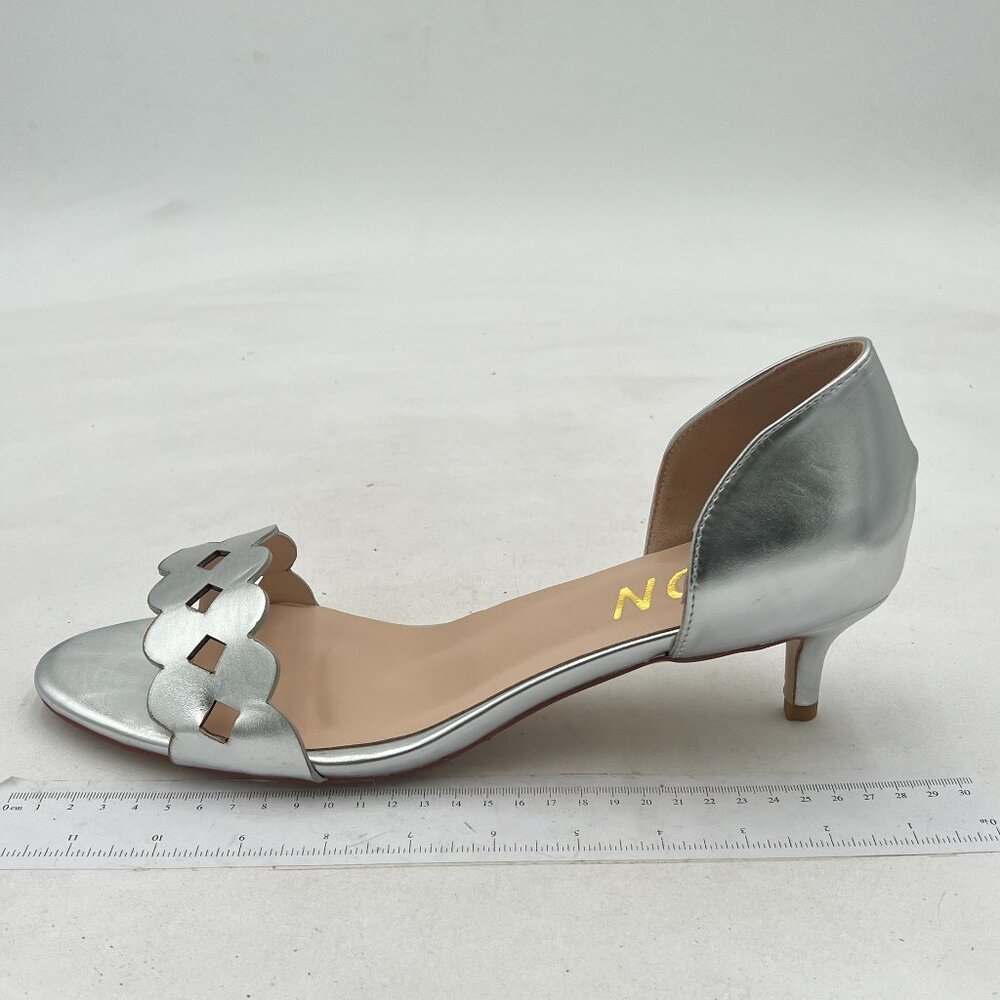 YDN Women Peep Toe Slip on Pumps Kitten Low Heel Dorsay Sandals Summer Dress Sho